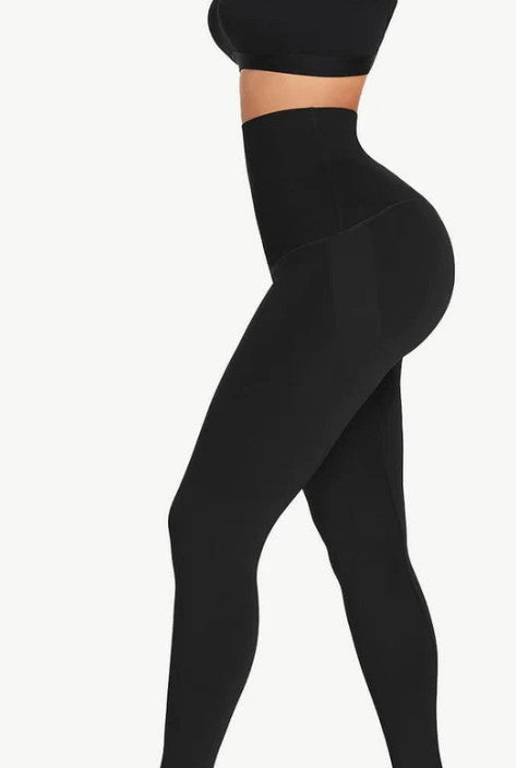 TrainingGirl Women Neoprene Sauna Leggings Sweat Shorts Weight Loss Workout  Running Capris Slimming Compression Thermo Pants Medium Jet Black