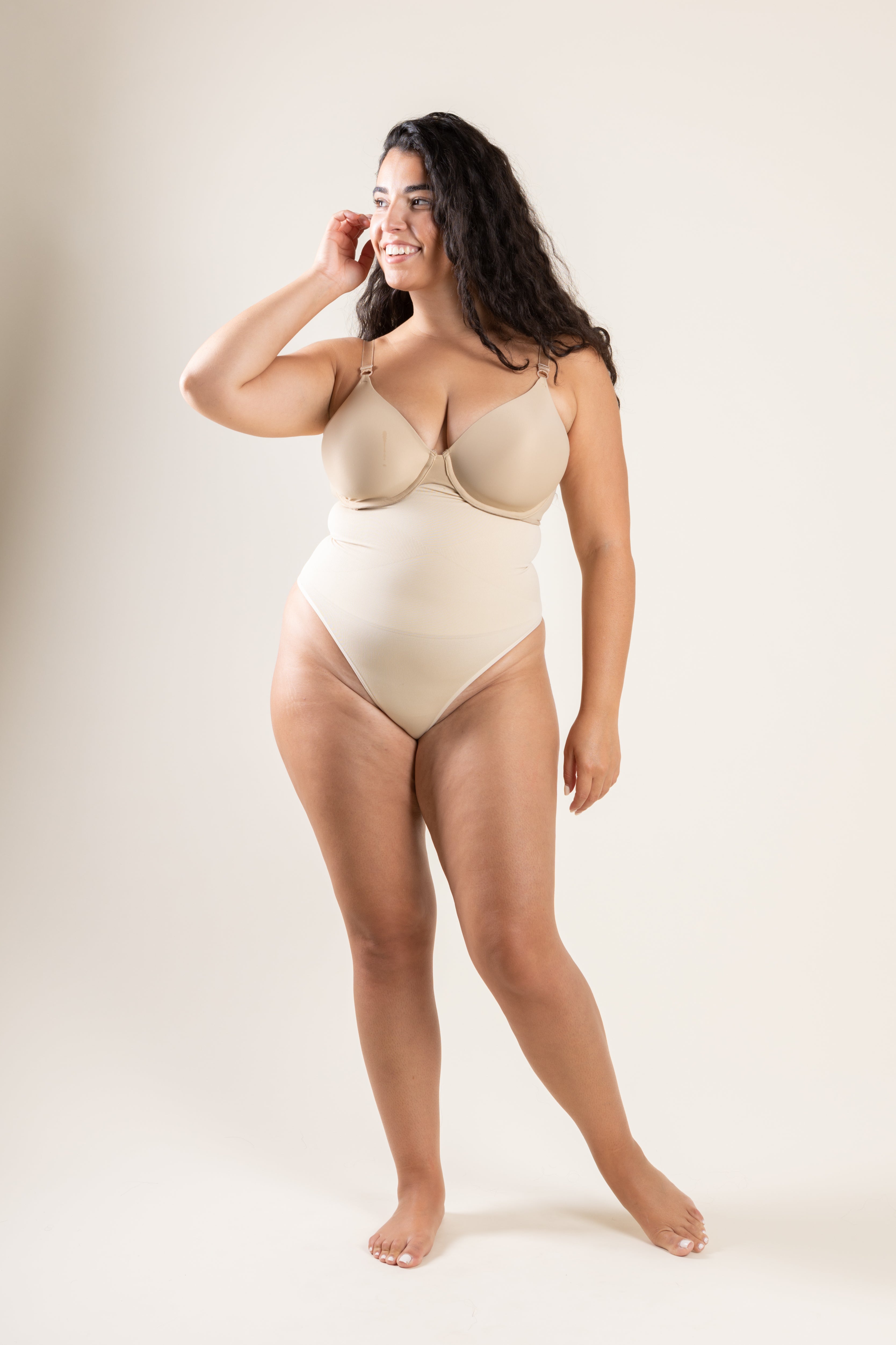 Fresh & Light with Mid-High Compression Bodysuit lingerie Shapewear Women  High-Waisted Thong Type